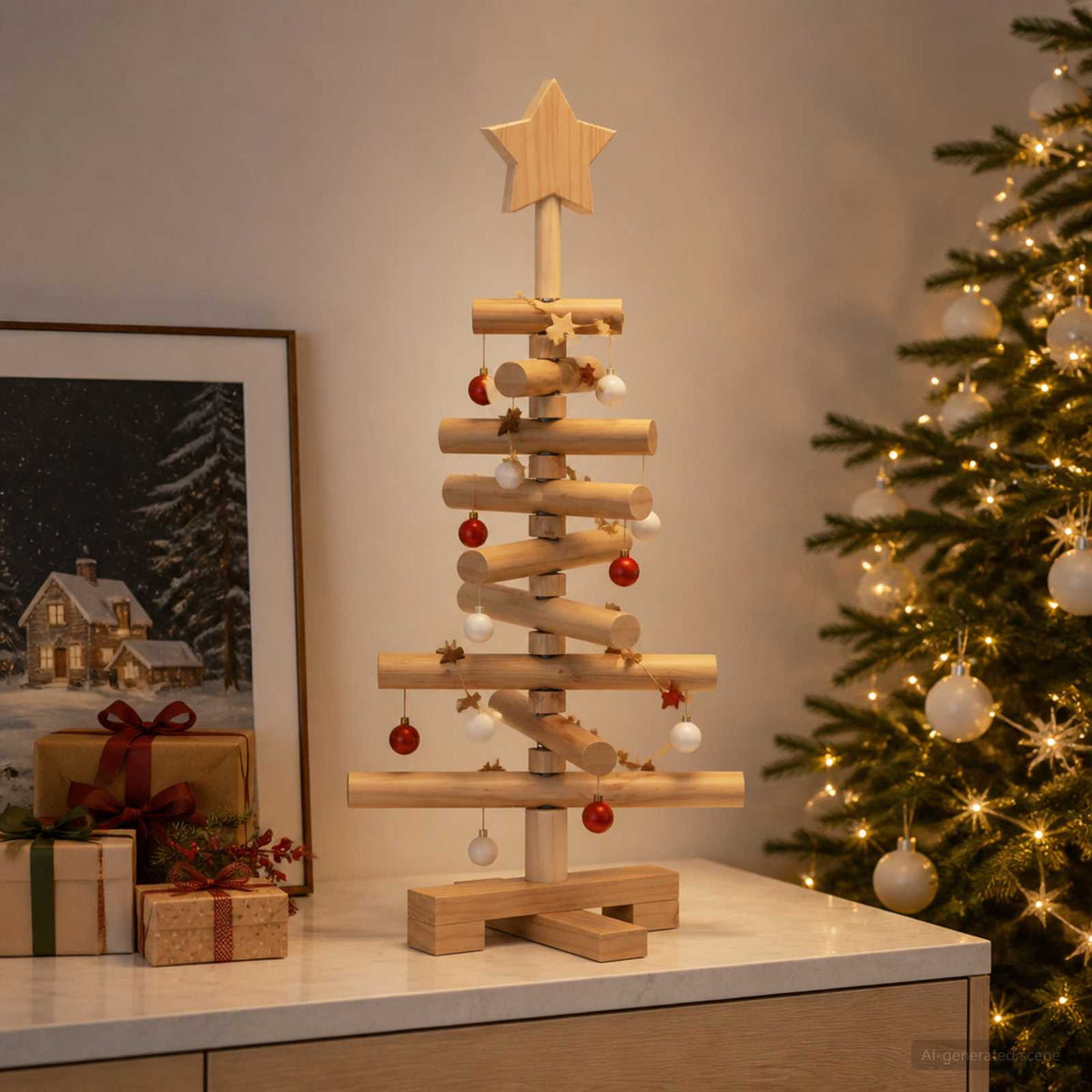 Houten Kerstboom Kotka 60 Cm Massief Grenenhout