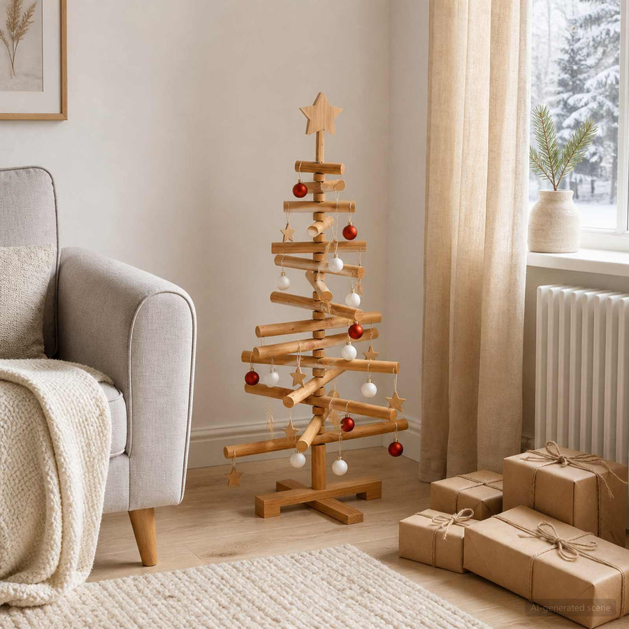 Houten Kerstboom Kotka 90 Cm Massief Grenenhout — Default Title