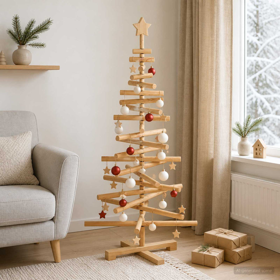 Houten Kerstboom Kotka 120 Cm Massief Grenenhout — Default Title