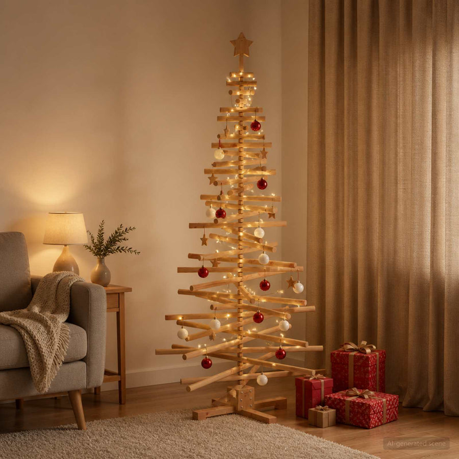 Houten Kerstboom Kotka 180 Cm Massief Grenenhout — Default Title