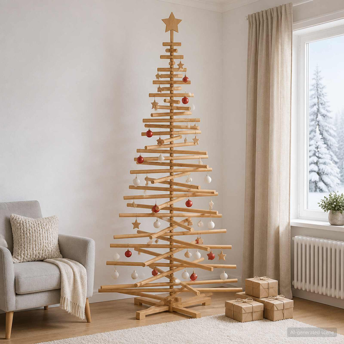 Houten Kerstboom Kotka 210 Cm Massief Grenenhout