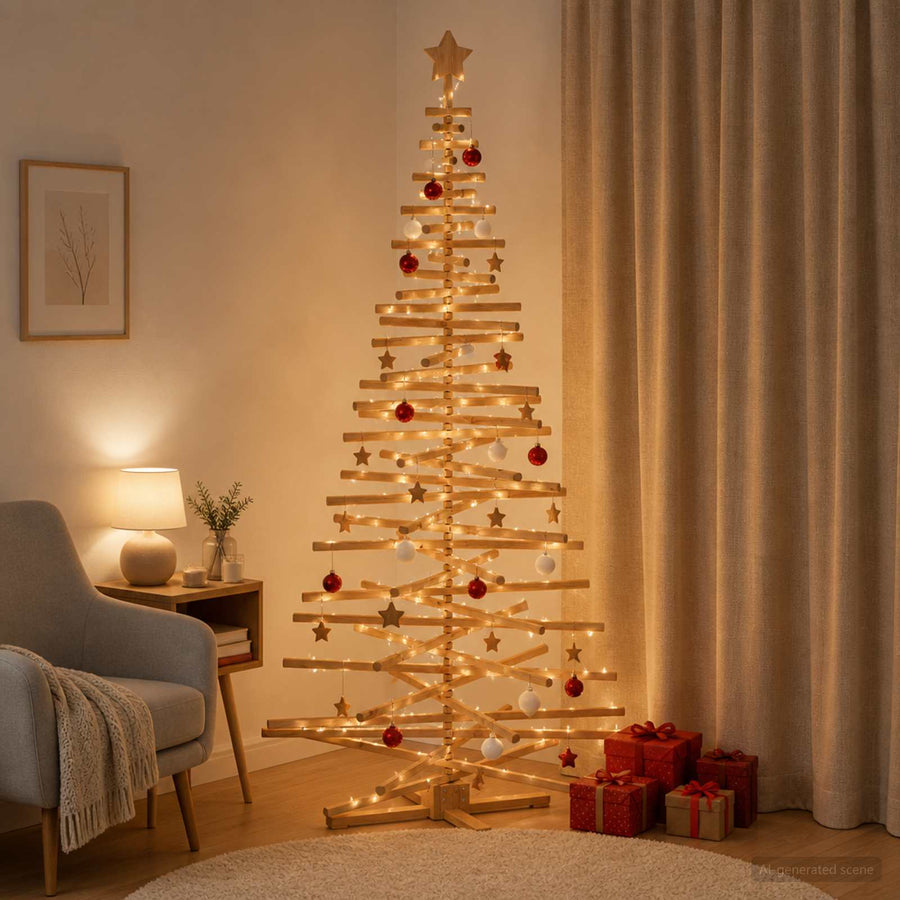 Houten Kerstboom Kotka 210 Cm Massief Grenenhout — Default Title