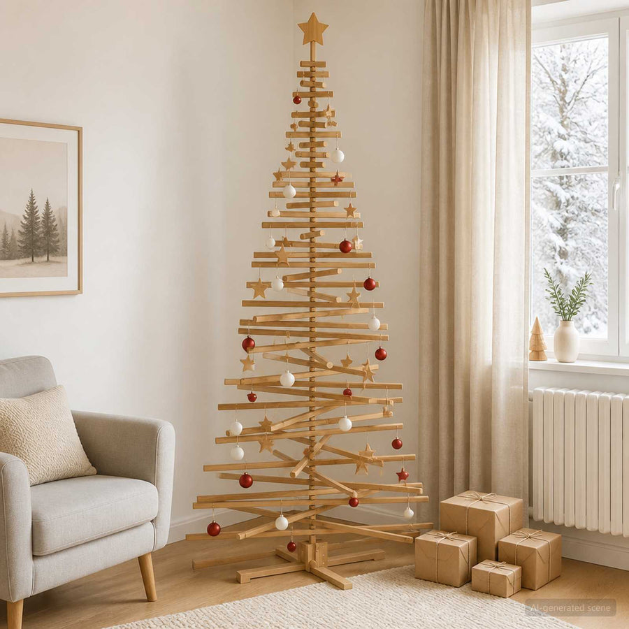 Houten Kerstboom Kotka 240 Cm Massief Grenenhout — Default Title