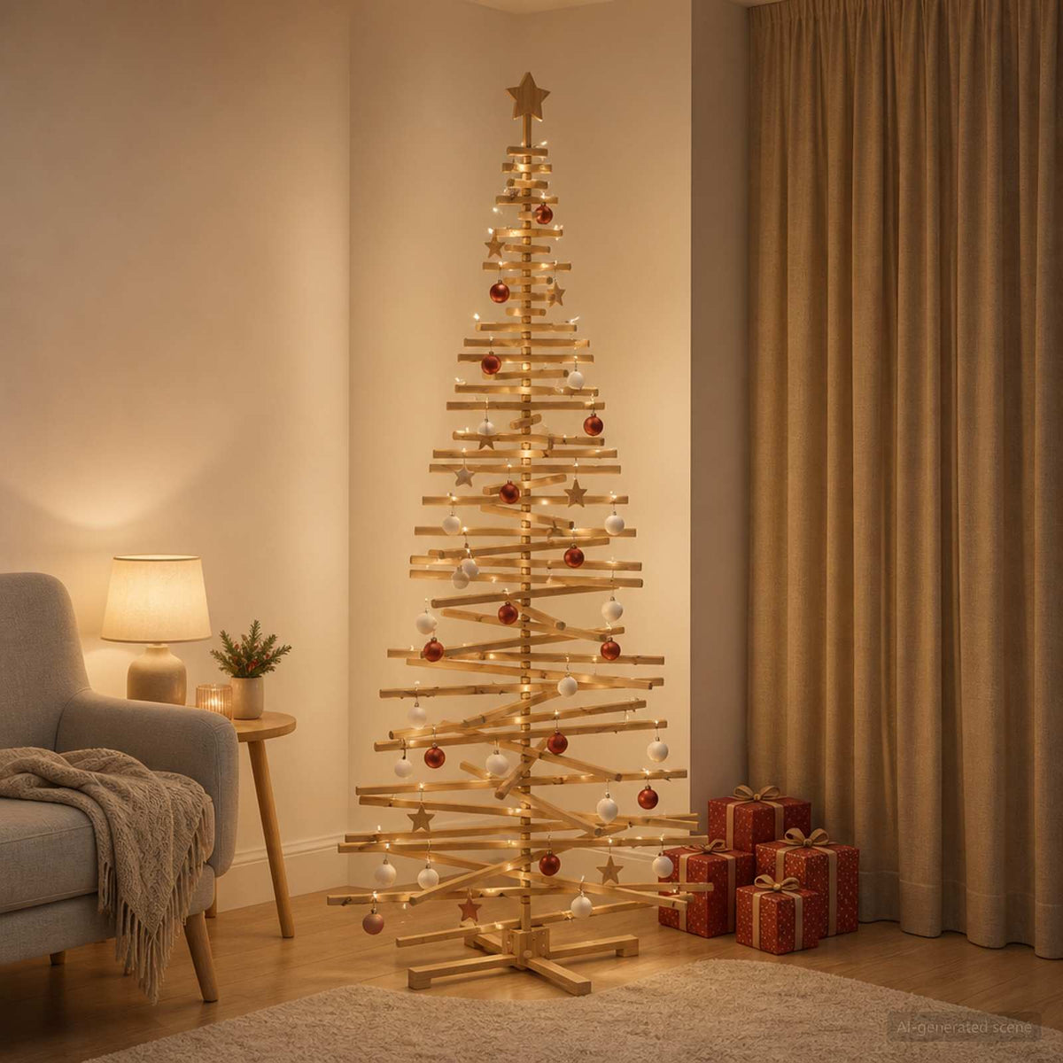 Houten Kerstboom Kotka 240 Cm Massief Grenenhout