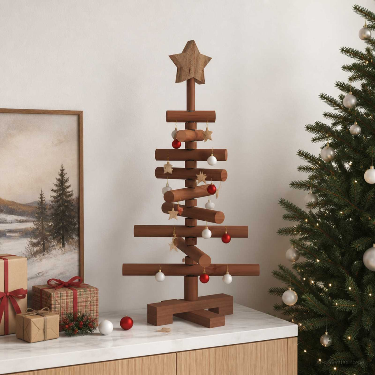 Houten Kerstboom Kotka 60 Cm Massief Grenenhout
