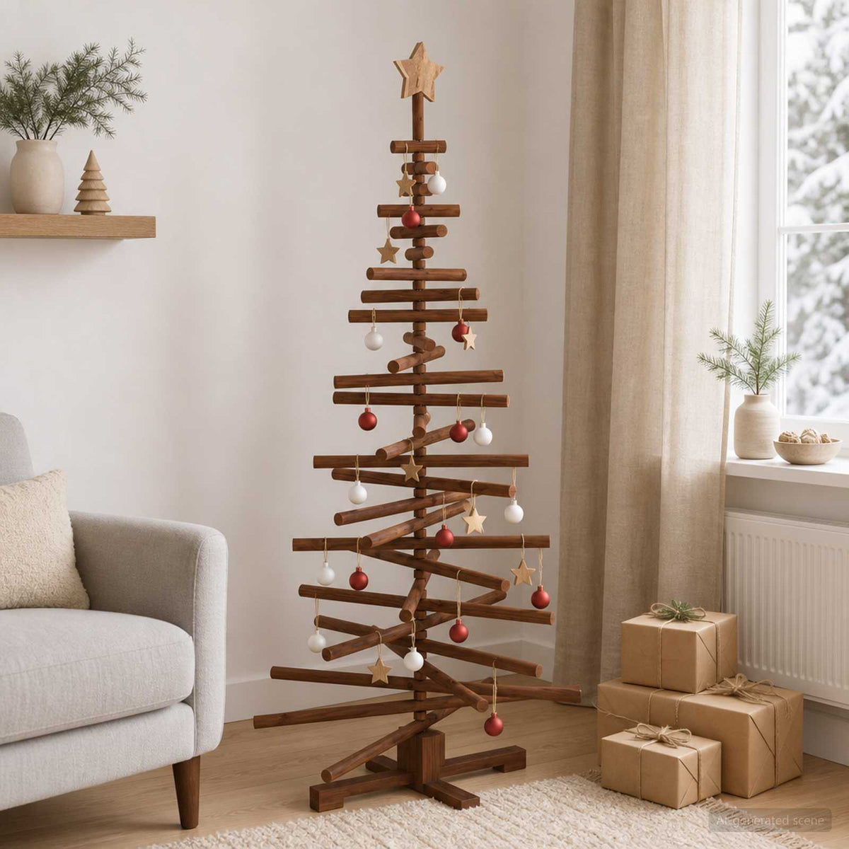 Houten Kerstboom Kotka 150 Cm Massief Grenenhout