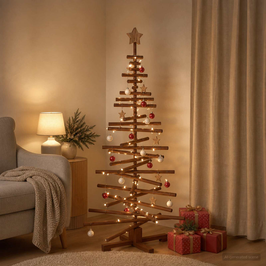 Houten Kerstboom Kotka 150 Cm Massief Grenenhout — Default Title
