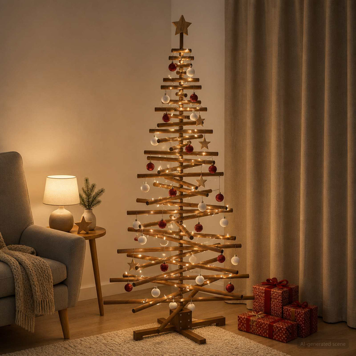 Houten Kerstboom Kotka 180 Cm Massief Grenenhout