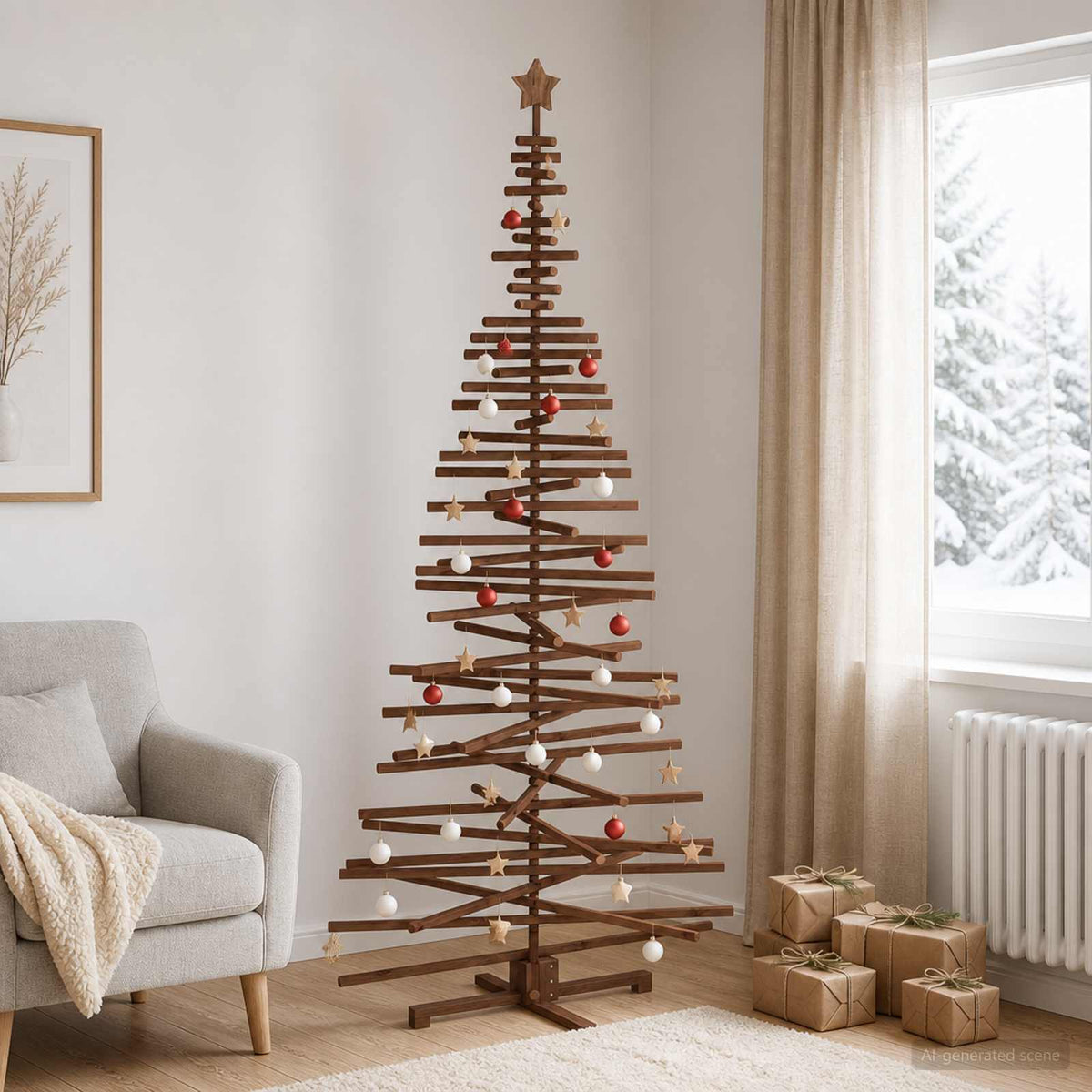 Houten Kerstboom Kotka 240 Cm Massief Grenenhout