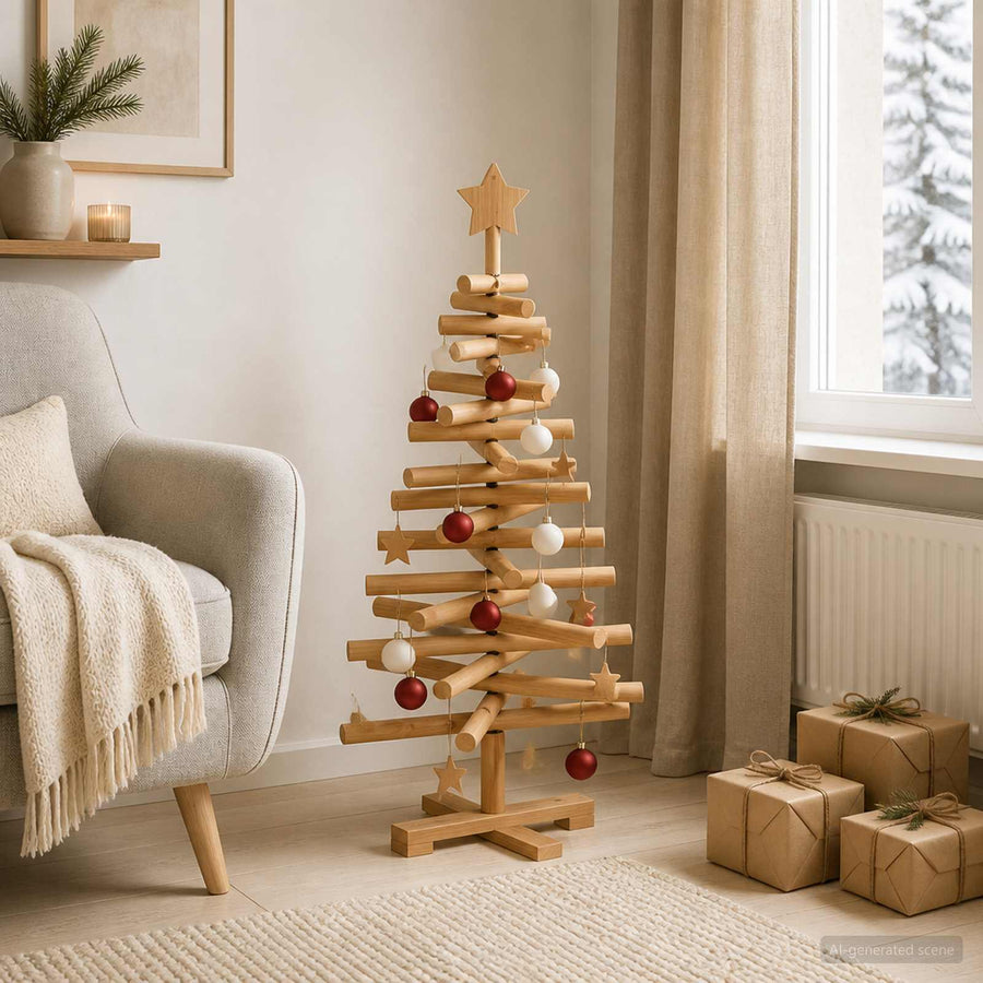 Houten Kerstboom Kotka 90 Cm Massief Grenenhout — Default Title