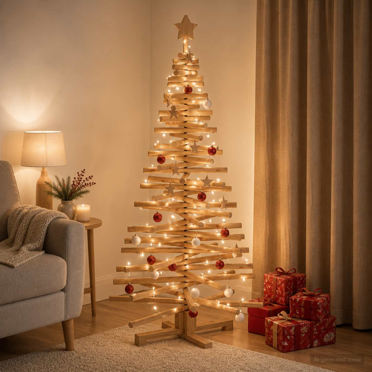 Houten Kerstboom Kotka 150 Cm Massief Grenenhout