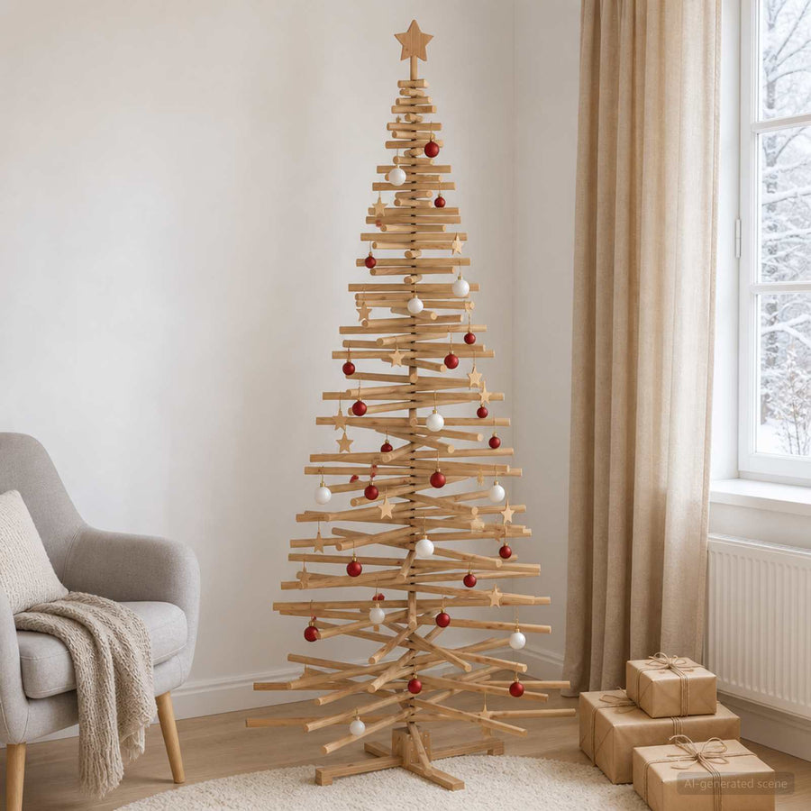 Houten Kerstboom Kotka 240 Cm Massief Grenenhout — Default Title
