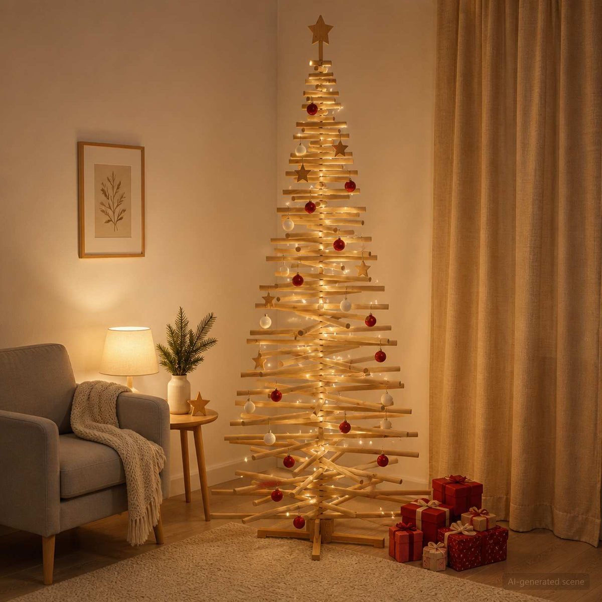 Houten Kerstboom Kotka 240 Cm Massief Grenenhout
