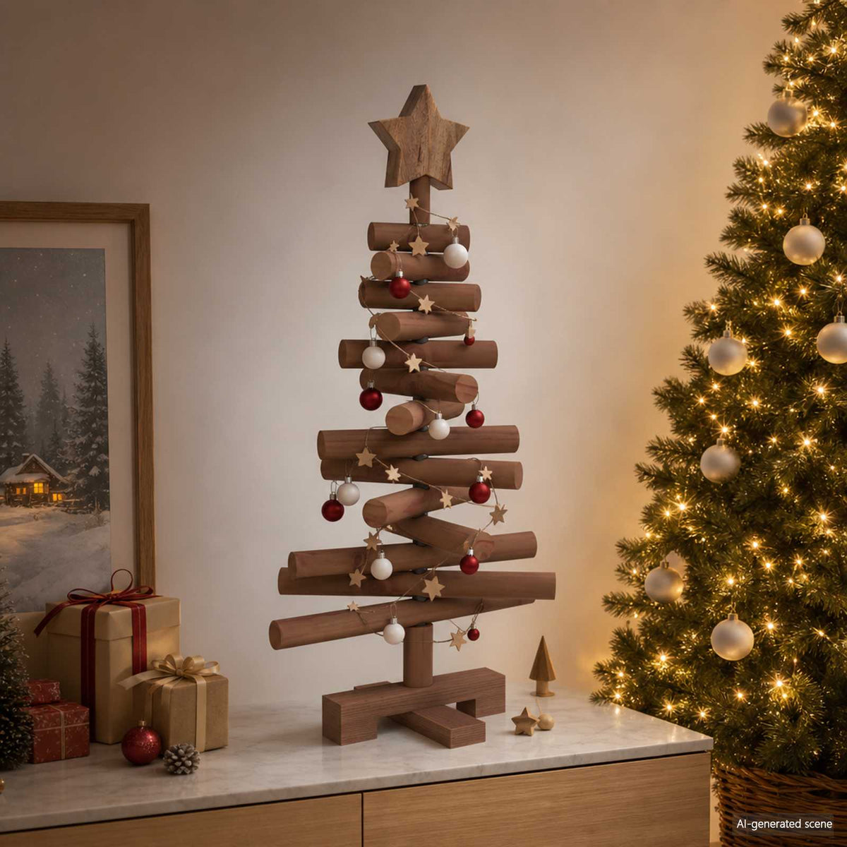 Houten Kerstboom Kotka 60 Cm Massief Grenenhout