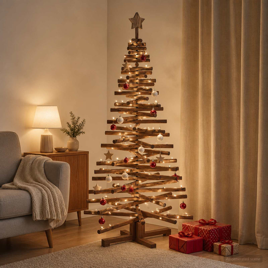 Houten Kerstboom Kotka 150 Cm Massief Grenenhout — Default Title