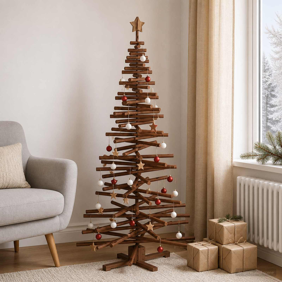Houten Kerstboom Kotka 180 Cm Massief Grenenhout