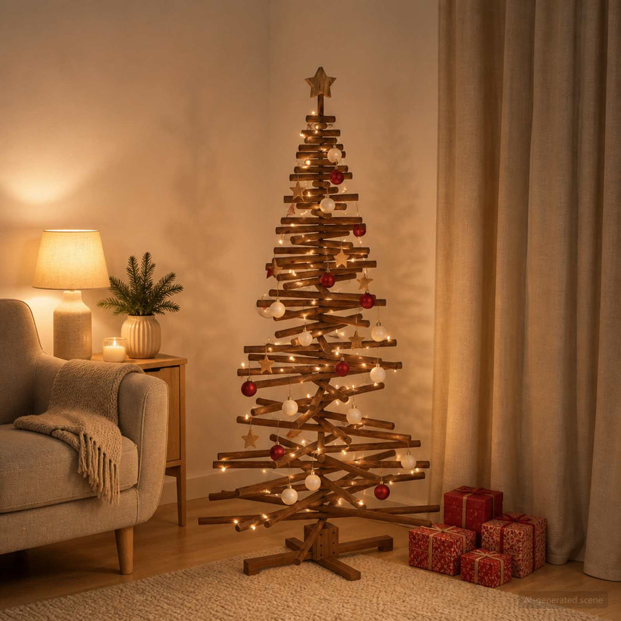 Houten Kerstboom Kotka 180 Cm Massief Grenenhout — Default Title