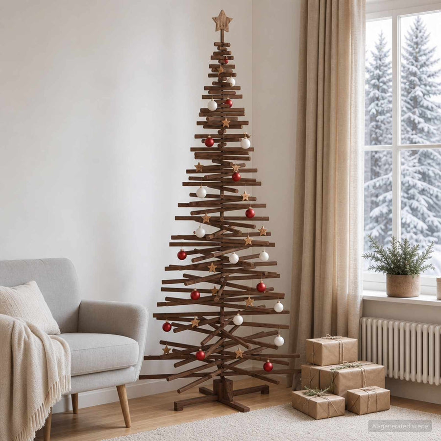 Houten Kerstboom Kotka 240 Cm Massief Grenenhout — Default Title