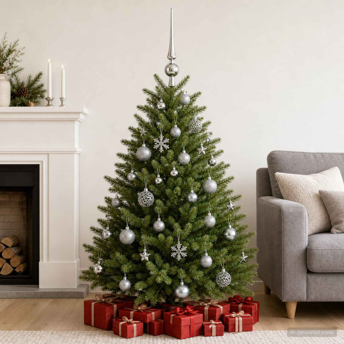 Kerstballen Set 111 St Grijs 6 Cm Polystyreen
