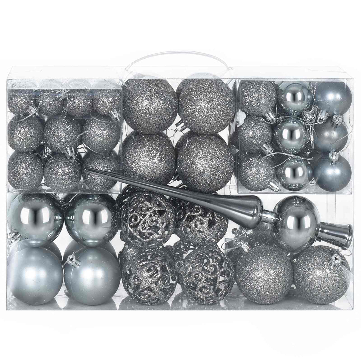 Kerstballen Set 111 St Grijs 6 Cm Polystyreen