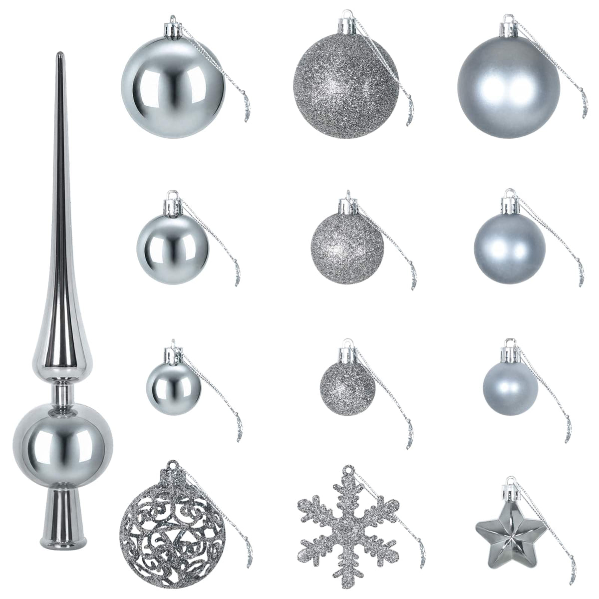 Kerstballen Set 111 St Grijs 6 Cm Polystyreen