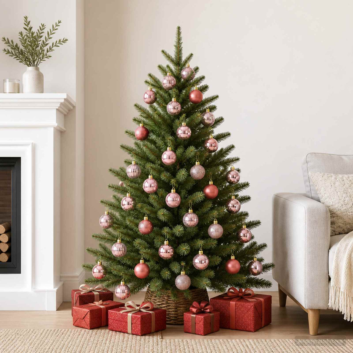 Kerstballen Set 100 St Roze En Rosé 4 Cm Polystyreen