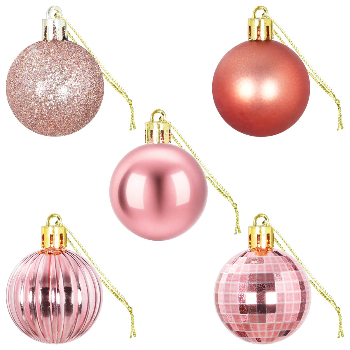 Kerstballen Set 100 St Roze En Rosé 4 Cm Polystyreen