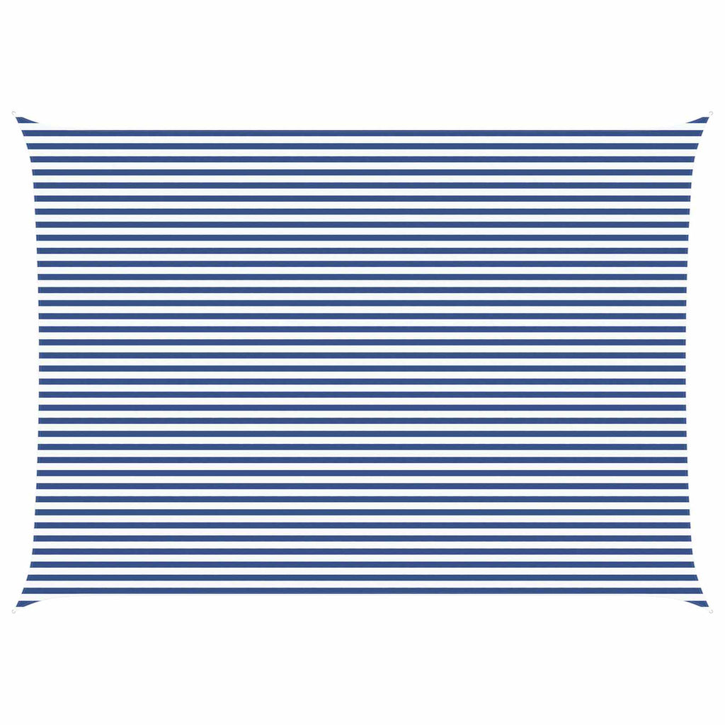 Schaduwdoek Rechthoekig - Oxford-stof – Blauw en wit