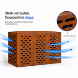 Cortenstaal airco ombouw, lineair, 110 x 50 x 80 cm — openingen