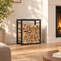 Haardhoutrek staal mat – 50 x 28 x 56 cm / Zwart