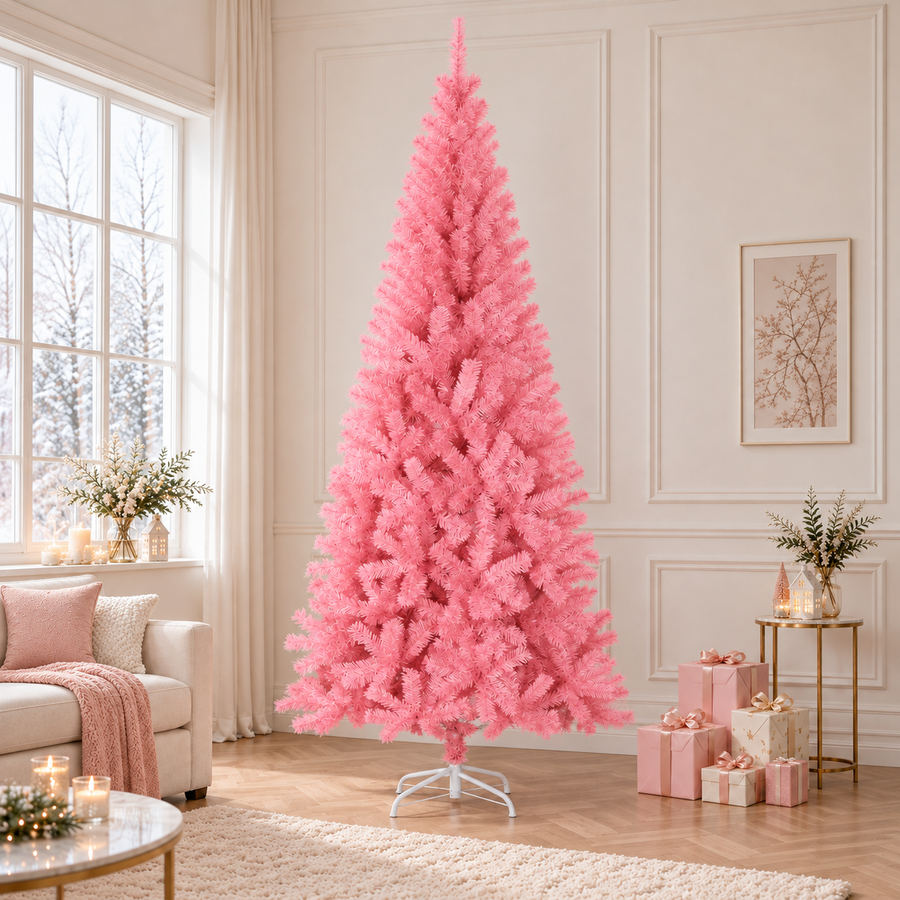 Kunstkerstboom — 240 x 120 cm / Roze