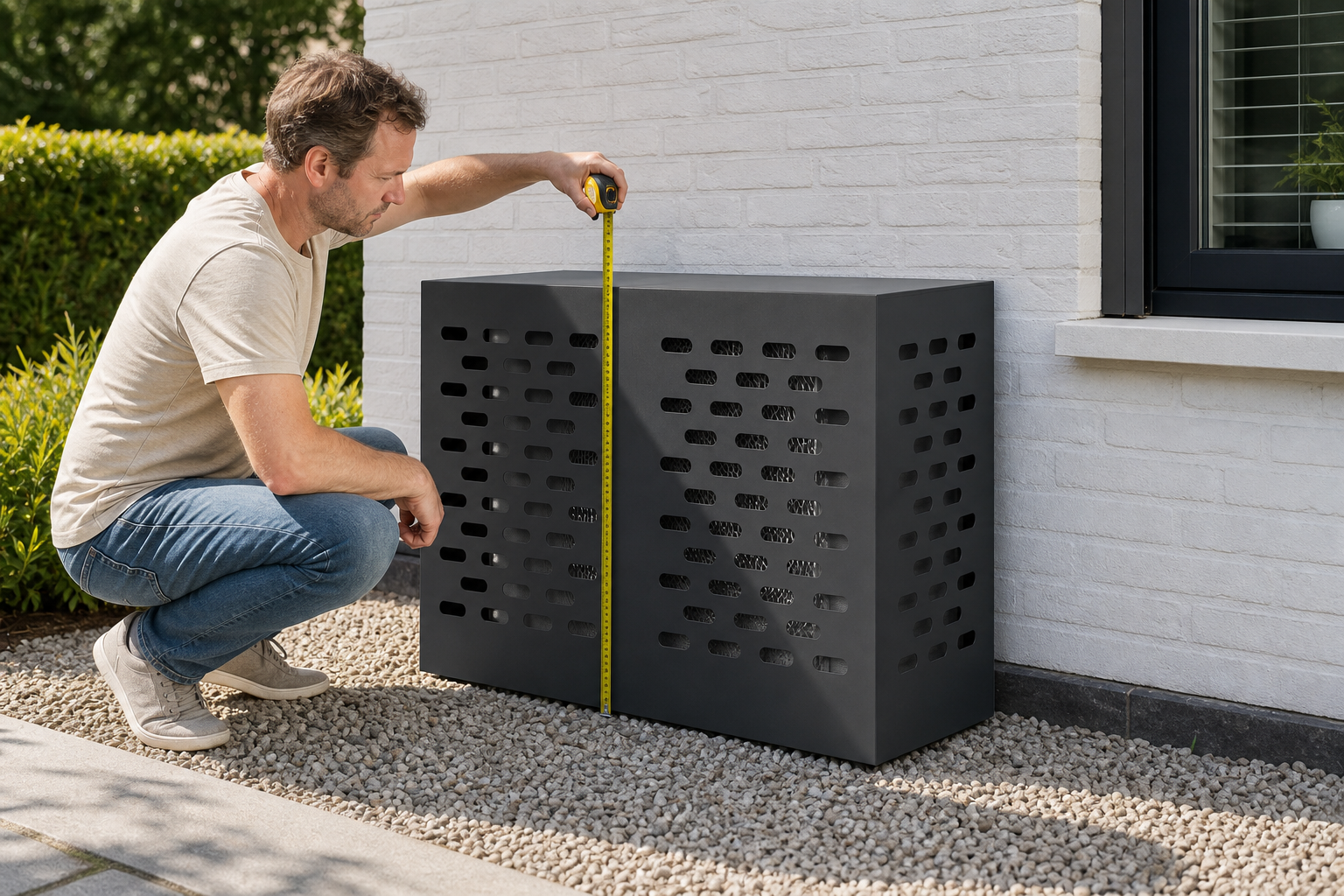 overkapping buitenunit airco: praktische toepassing van Airco omkasting voor buitenunit en warmtepomp