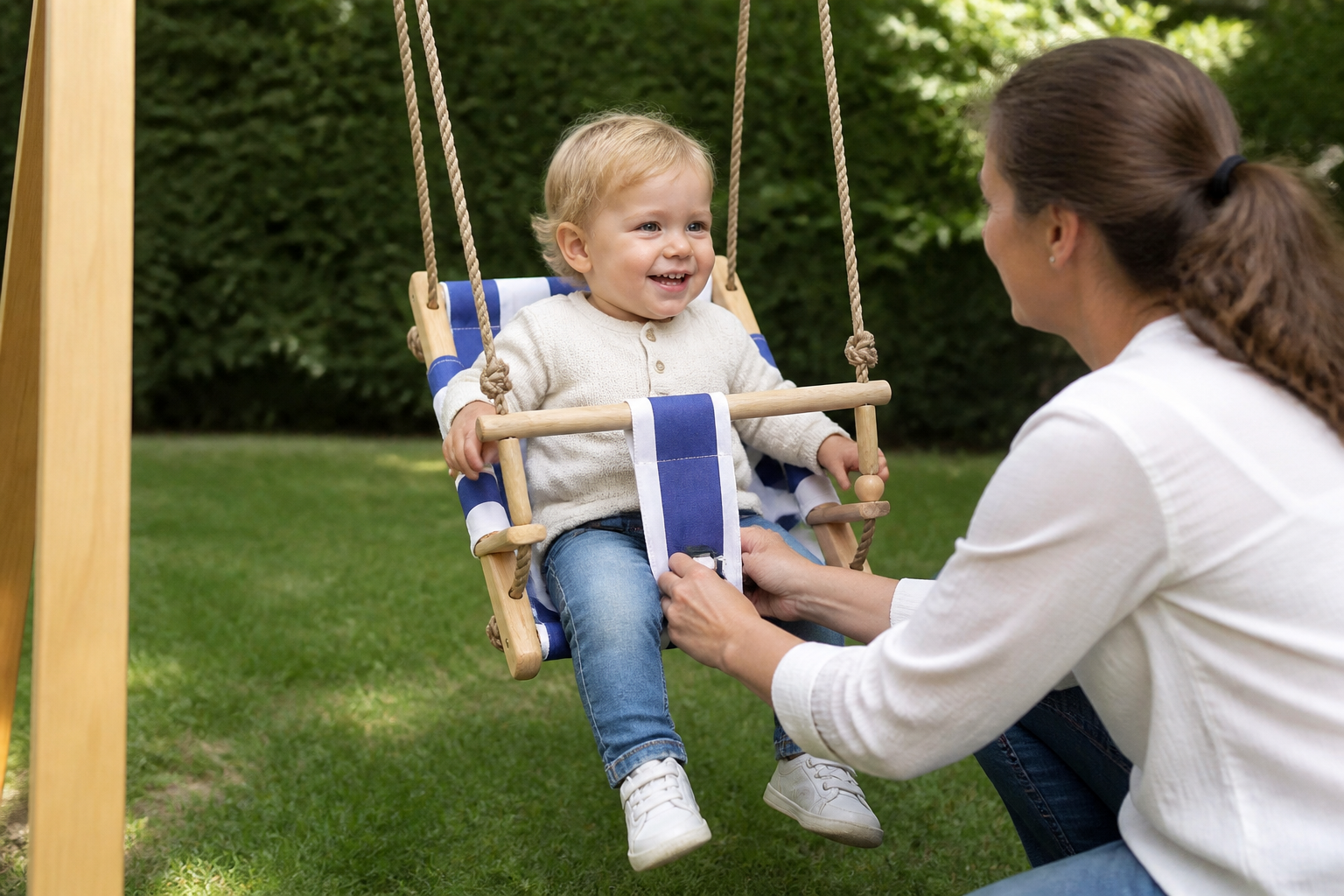 peuter schommel: praktische toepassing van Babyschommel voor buiten met veiligheidsgordel