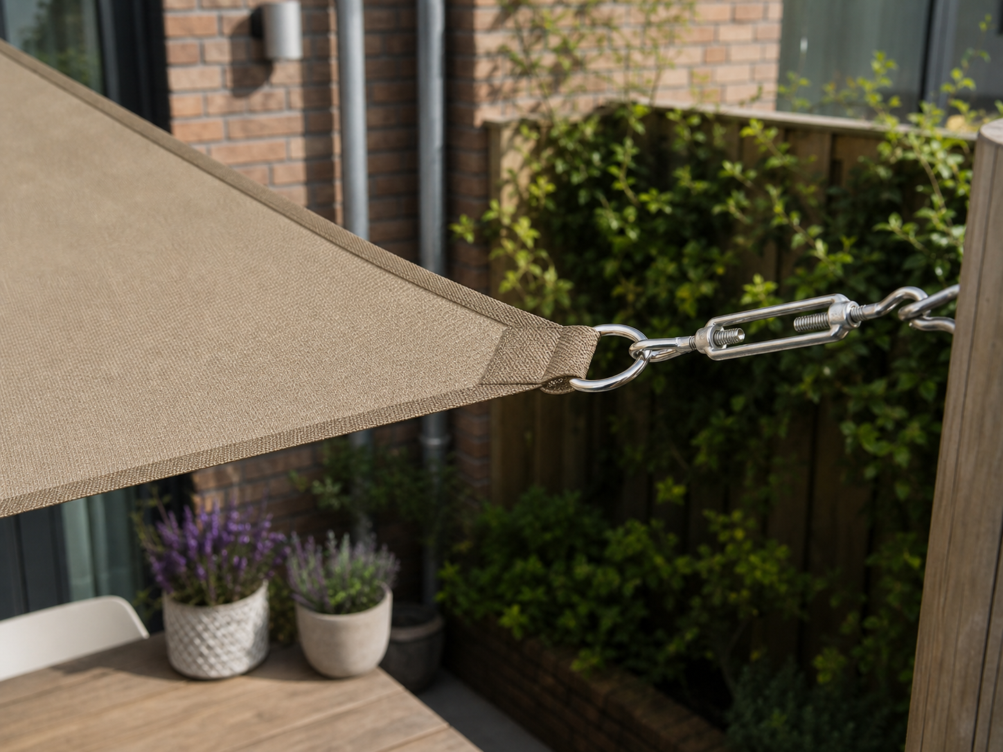 schaduwdoek met ringen: praktische toepassing van Schaduwdoek Rechthoekig - Oxford-stof