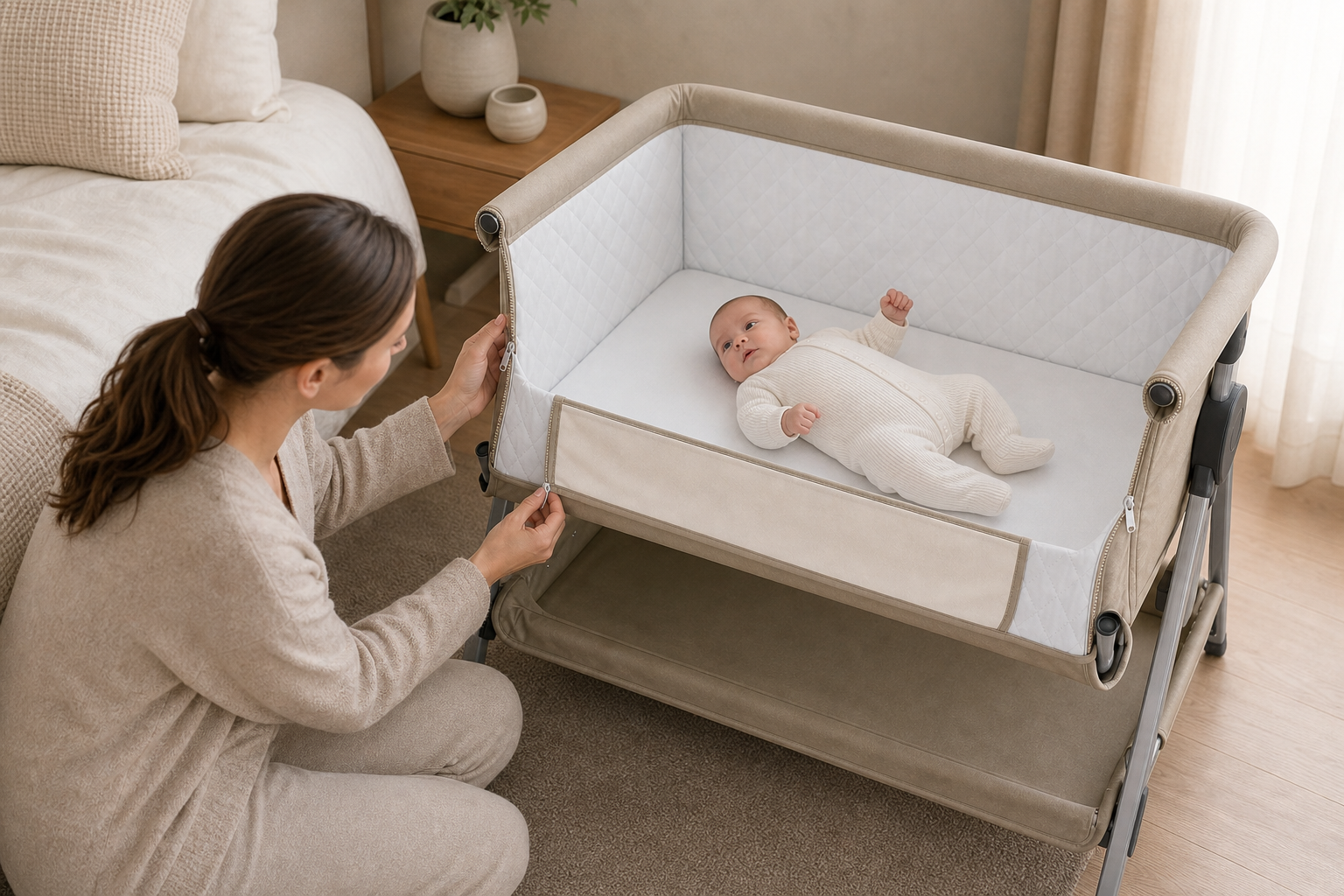 maxi cosi co sleeper: praktische toepassing van Co-sleeper bednest - babybox