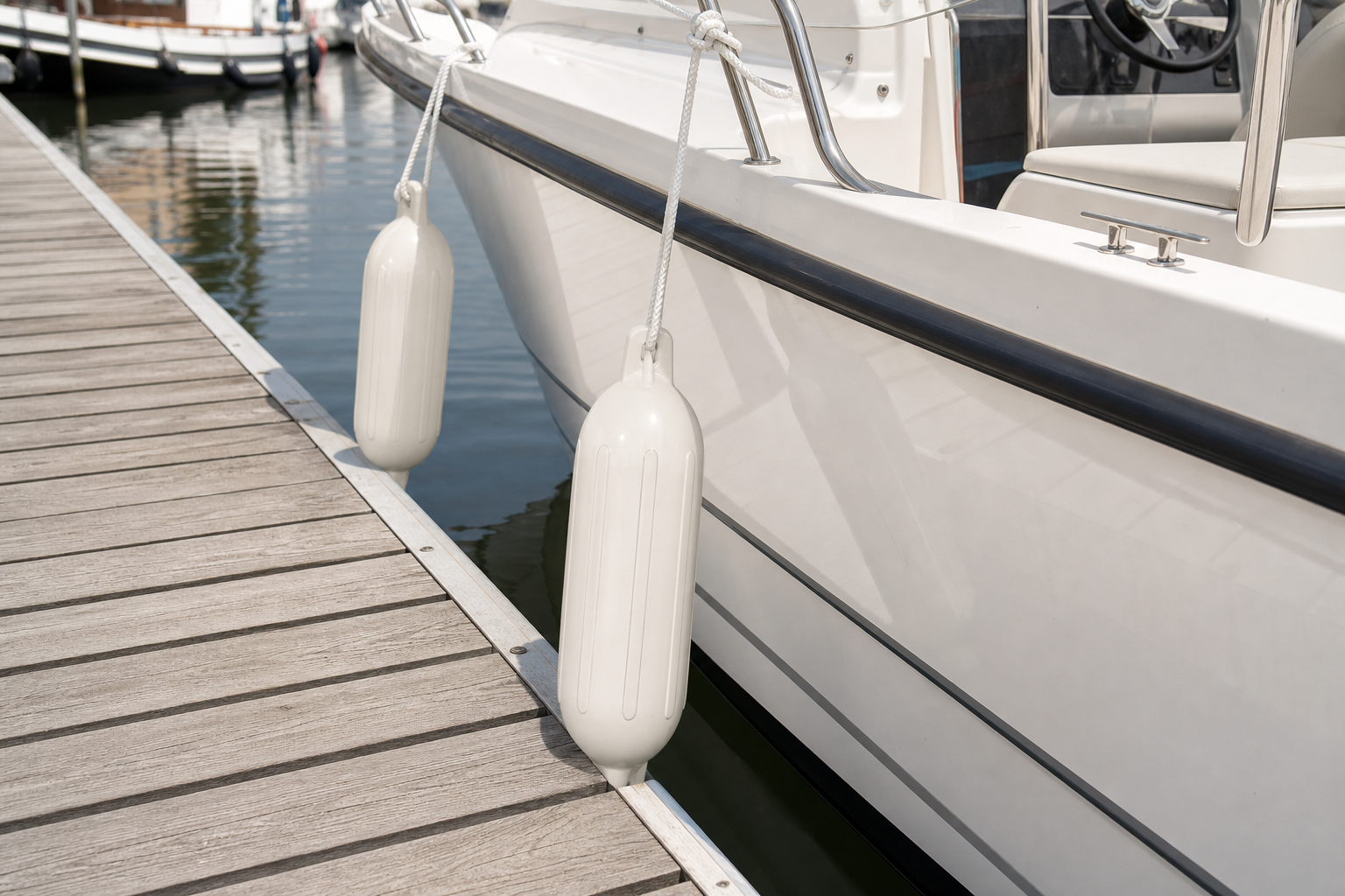 stootwillen boot: praktische toepassing van Bootfenders (2 stuks)