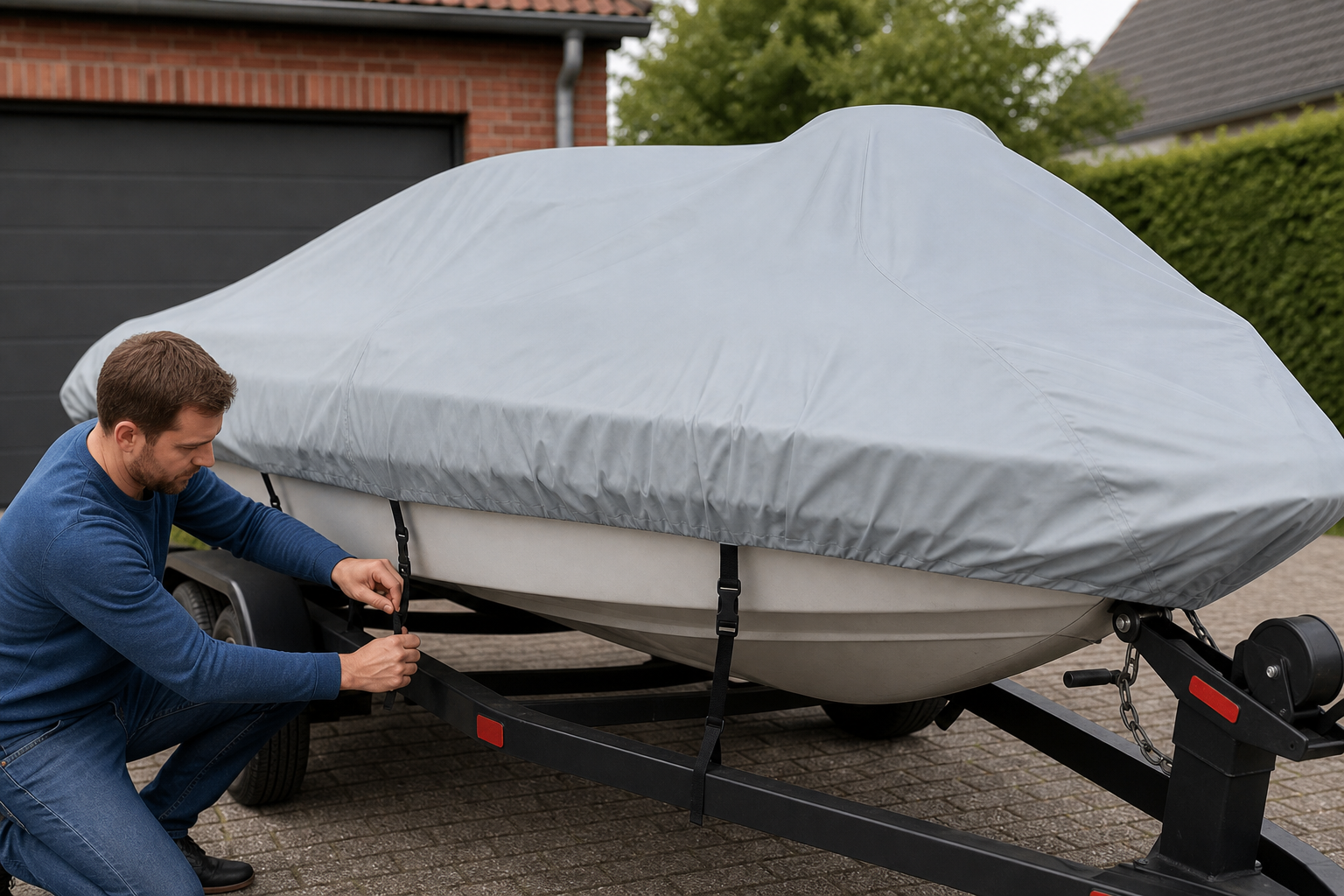 afdekzeil boot zelf maken: praktische toepassing van Boothoes van gecoat polyester – diverse maten