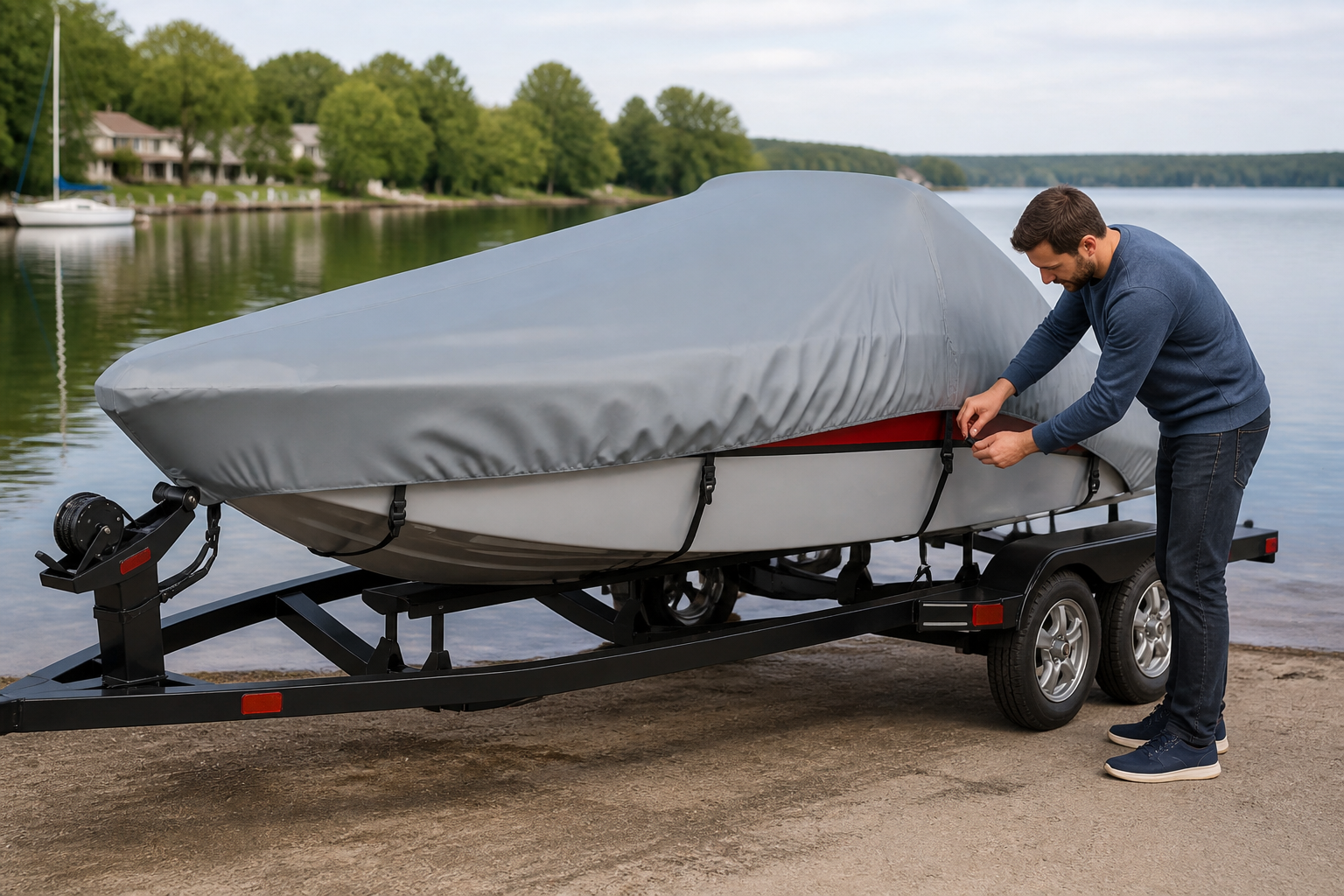 afdekhoes voor boot: praktische toepassing van Boothoes van gecoat polyester – diverse maten