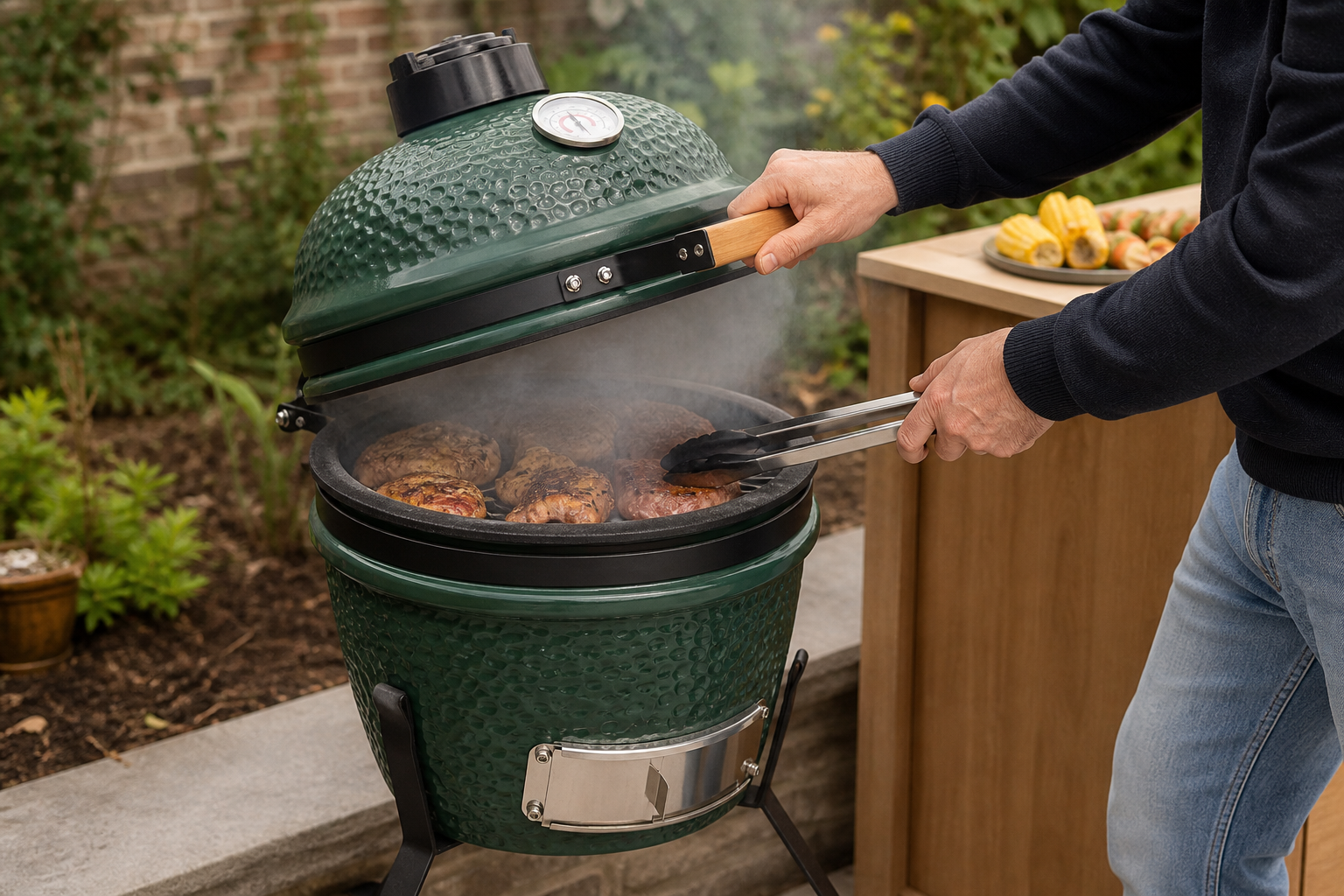 barbecue kamado: praktische toepassing van Kamado barbecue 2-in-1 keramiek