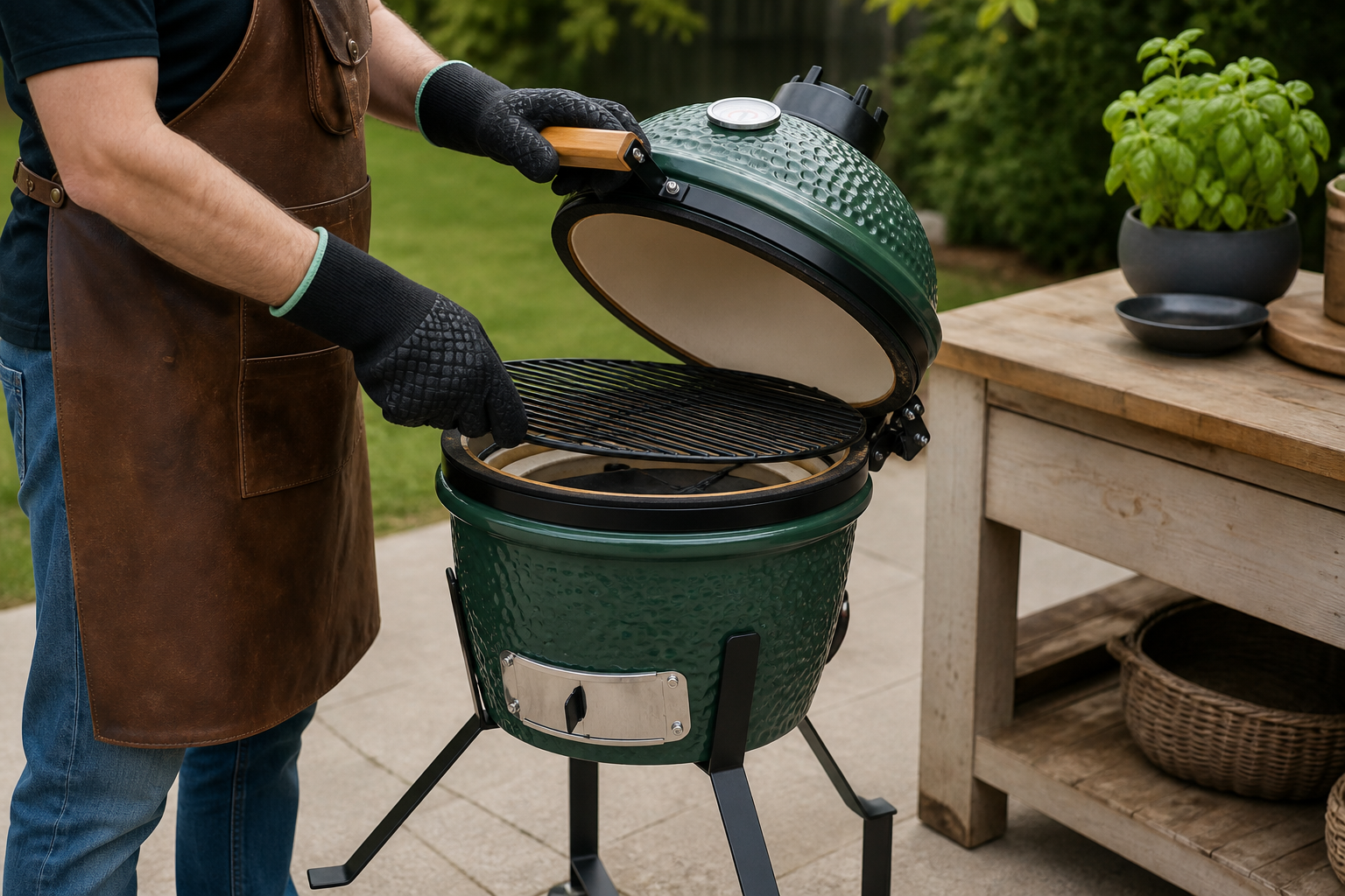 kamado bbq: praktische toepassing van Kamado barbecue 2-in-1 keramiek