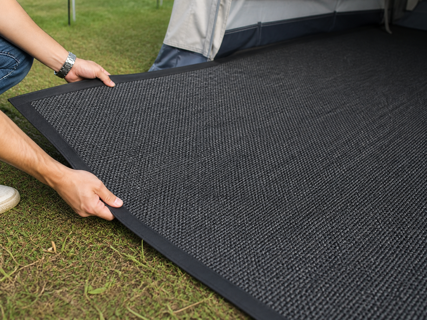 aerotex tenttapijt: praktische toepassing van Tenttapijt antraciet – waterdoorlatend HDPE