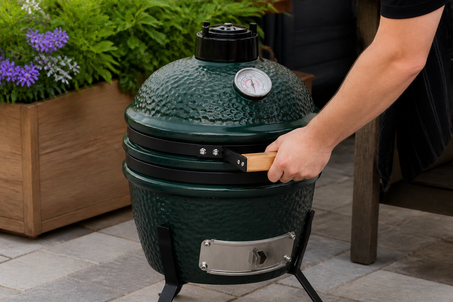 kamado bbq large: praktische toepassing van Kamado barbecue 2-in-1 van keramiek