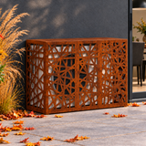 110 x 50 x 80 cm / Cortenstaal / Geometrisch gaaspatroon — hoofd