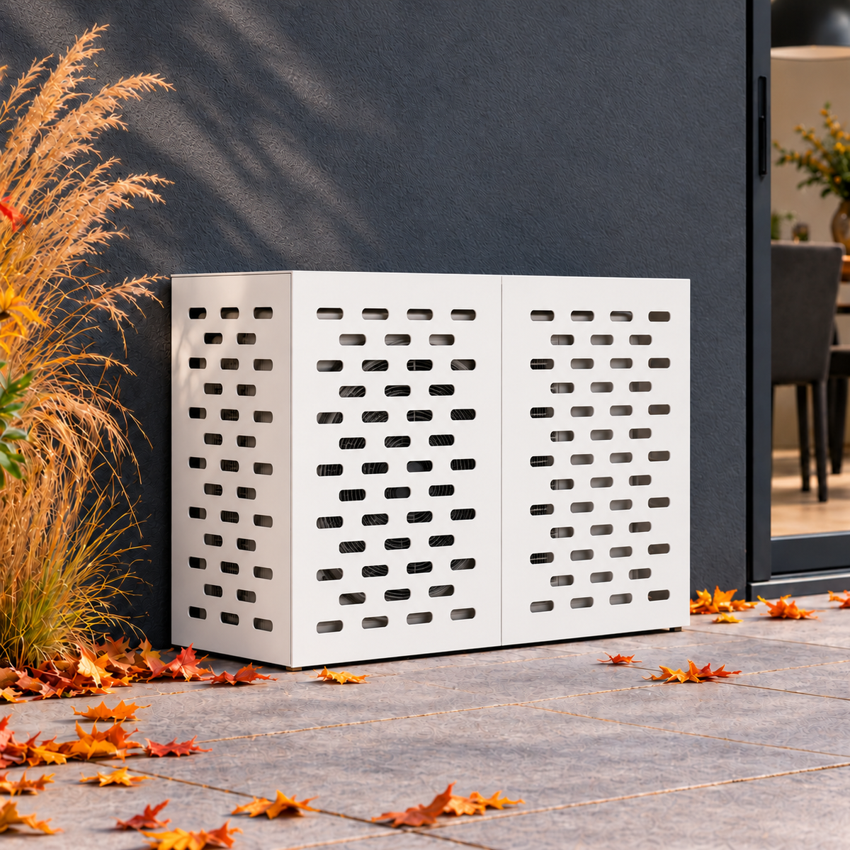 90 x 40 x 60 cm / Wit / Lineair sleufpatroon — hoofd