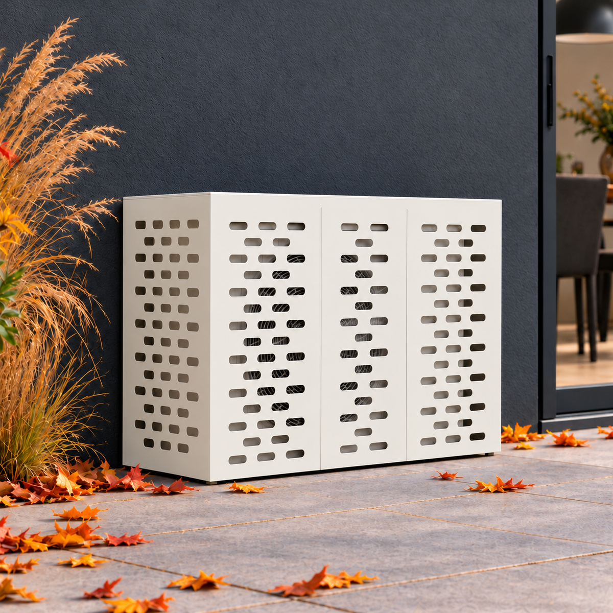 110 x 50 x 80 cm / Wit / Lineair sleufpatroon — hoofd