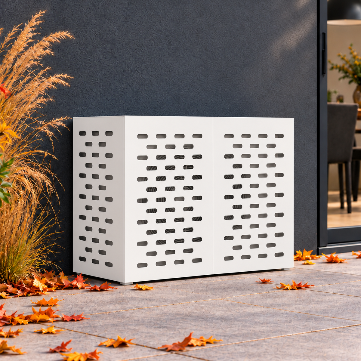 100 x 50 x 70 cm / Wit / Lineair sleufpatroon — hoofd