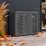 110 x 50 x 105 cm / Antraciet / Lineair sleufpatroon — hoofd