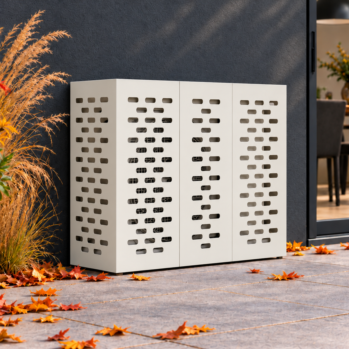 110 x 50 x 105 cm / Wit / Lineair sleufpatroon — hoofd
