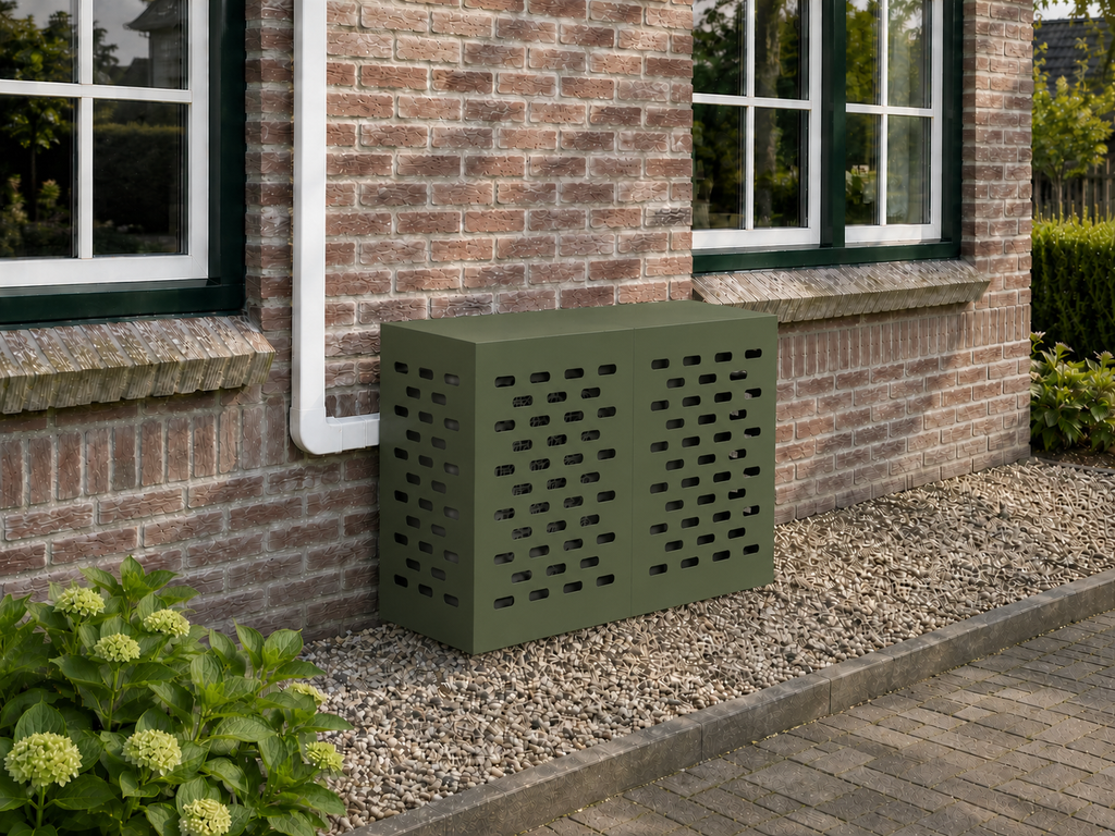 Airco ombouw Olijfgroen Middel (100x50x70 cm) zonder pootjes – gecontroleerde versie