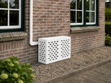 Airco ombouw wit 90 x 40 x 60 cm – lineair sleufpatroon